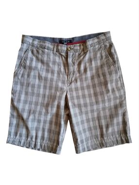 TOMMY HILFIGER Men's Shorts Gray Cotton Checkered Sz 34